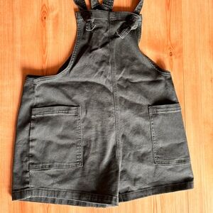 Women's Olive Utility Shortalls Jumpsuit